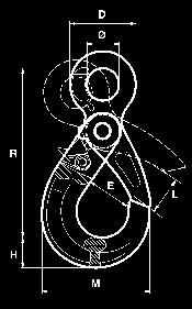 G10 ACCESSORI PER IL SOLLEVAMENTO GRADO 10 SLK 100 SLC 100 GC 100 GL 100 CBN 100 Gancio autobloccante Ø SLK 106 SLK 17-8 SLK 110 SLK 113 SLK 116 SLK