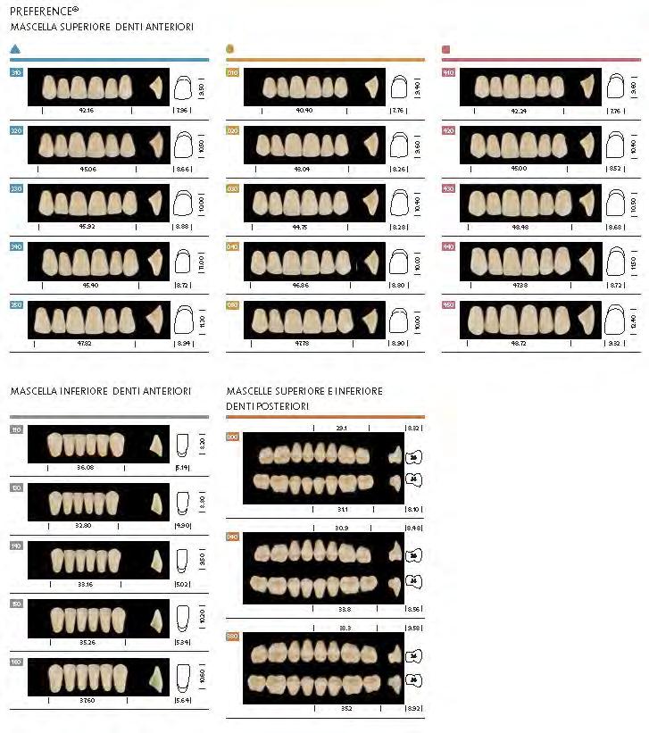 DENTI ACRILICI CANDULOR Preference Candulor PREFERENCE Acrylic: una combinazione perfetta tra estetica naturale e la massima praticità d uso.