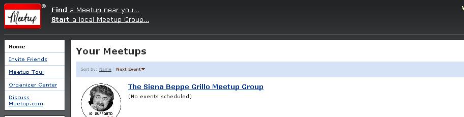 Usare il Forum [ passo 03 ] Si è aperta la mia Home di Meetup.