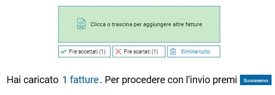 Non è possibile caricare ed inviare documenti elettronici di tipo P7M (ovvero firmati digitalmente). Dalla schermata di seguito proposta è possibile caricare i file XML (o ZIP se compressi).