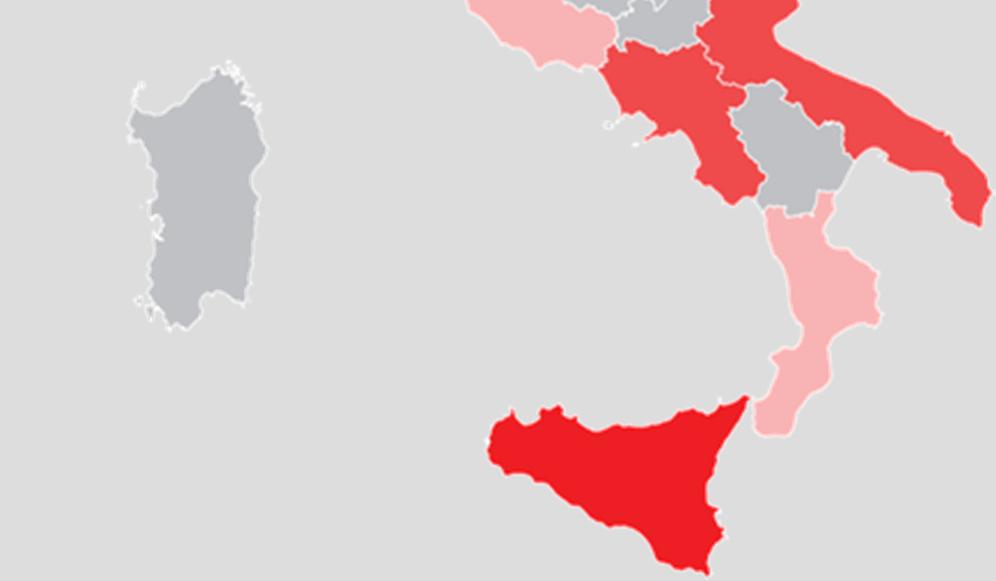 NA 12% CAMPANIA 12% TOSCANA 7% VENETO 7% TRENTINO A.A. 4% PIEMONTE 4% SARDEGNA 3%