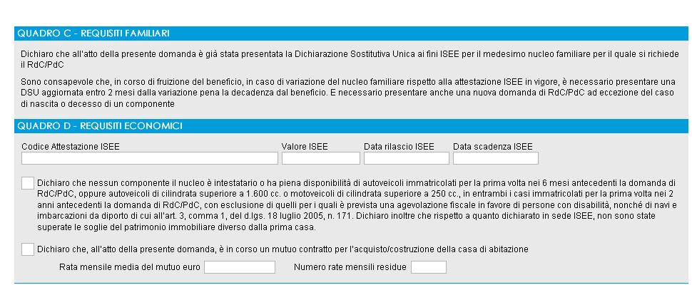 corrispondenti valori ISEE La X in corrispondenza di Dichiaro che nessun componente il nucleo è intestatario di autoveicoli.