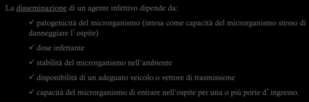 stabilità del microrganismo nell ambiente disponibilità di un adeguato veicolo o vettore