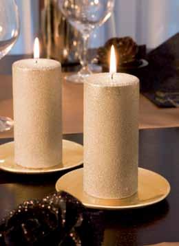 30 Candele pillar con paillettes, 130 x 60 mm, 45 ore (2 x 6) 1 162240