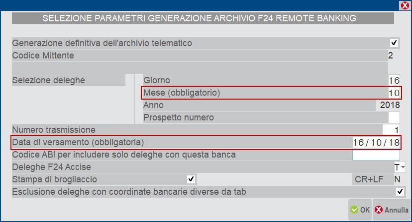 Accedendo da singola azienda si potrà generare un file contente solo le deleghe dell azienda. Accedendo da STD si potrà creare un file multiaziendale.