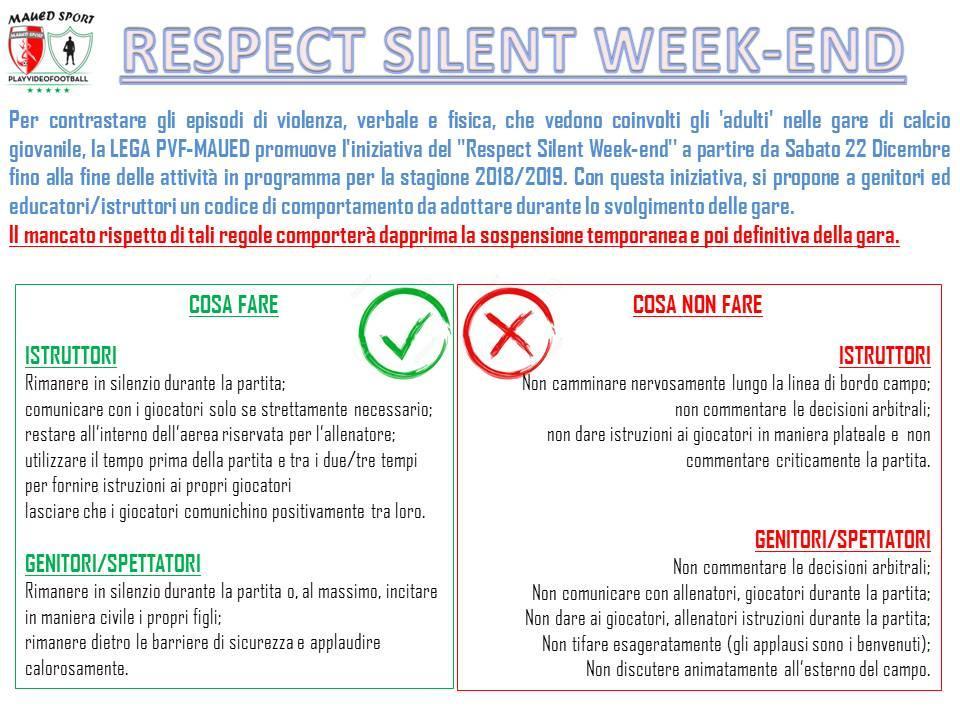 RESPECT SILENT WEEK-END: NELLA LEGA
