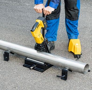 intercambiabili. Non sono necessari interventi di regolazione nel campo di lavoro Ø 22 115 mm. Rulli di scorrimento in tubi d acciaio inossidabile come accessorio.