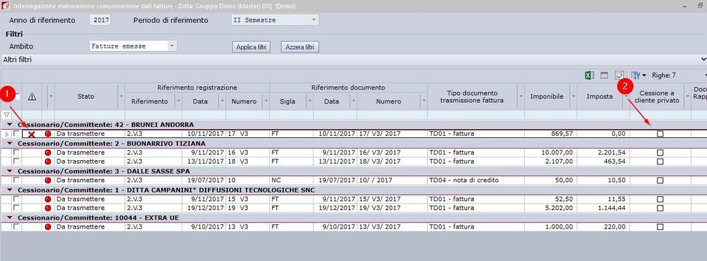 Controllare la presenza di eventuali errori bloccati (croci rosse) o warning (segnali di pericolo).