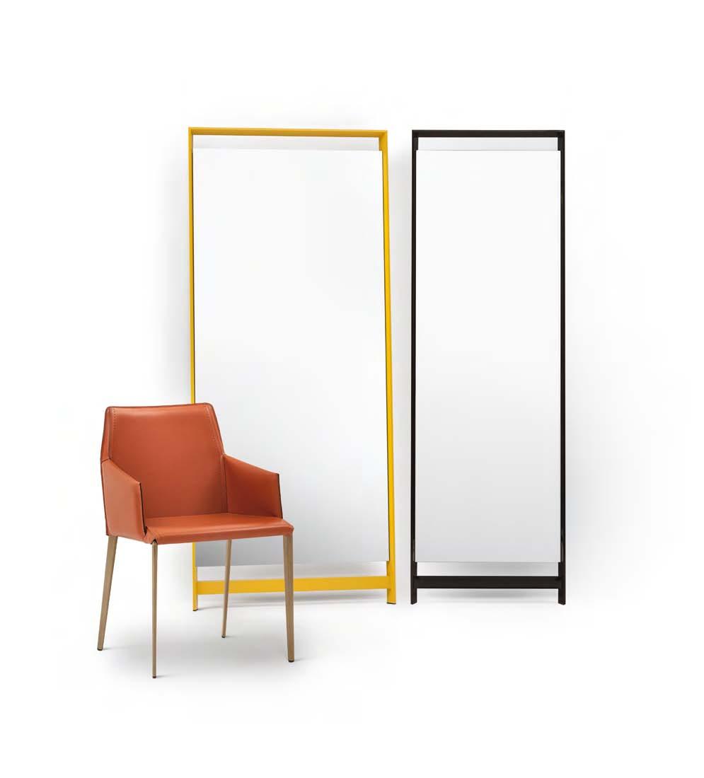 KING SPECCHIO / MIRROR COD. 09.36 > M314 GIALLO > M314 YELLOW COD. 09.35 > M327 NERO PROFONDO LUCIDO > M327 GLOSSY BLACK SALLY SEDIA CON BRACCIOLI / CHAIR WITH ARMS COD. 34.