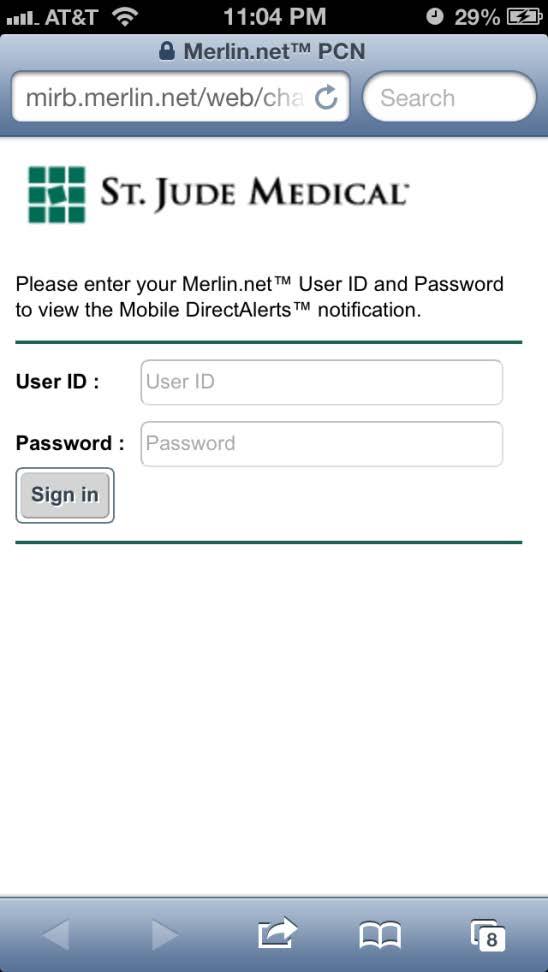Passaggio 2: Accedere utilizzando un accesso sicuro Verrà visualizzata la schermata di accesso Utilizzare il nome utente e la password Merlin.