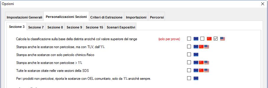 Personalizzazioni della sezione 3 Attenzione: le scelte delle