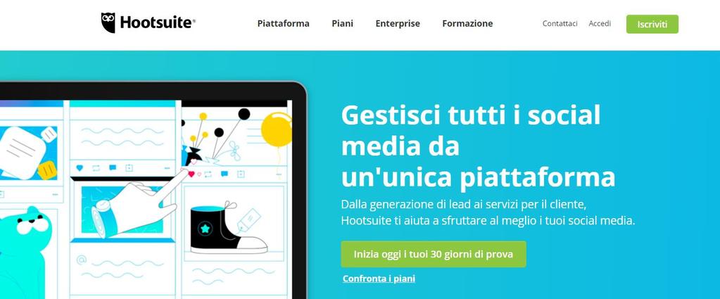 hootsuite Se sei un redattore seriale di contenuti, o se lo vuoi diventare, probabilmente ti scontrerai con la problematica di caricare, ottimizzare e programmare tutti