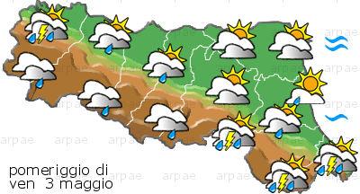 bollettino meteo regionale regional weather forecast Stato del tempo: nuvoloso con precipitazioni irregolari di debole-moderata intensità, localmente a carattere di rovescio temporalesco, più