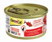 colori assortiti 13,52 Dimensioni: L55 x P40 x H40 cm 16,90 GIMCAT SUPERFOOD SHINY alimento completo per gatti