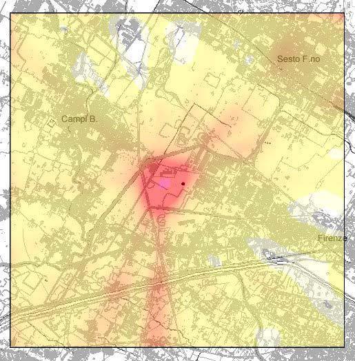 inferiore (la tonalità celeste evidenzia forti differenze, maggiori delle differenze evidenziate dalla tonalità gialla) a quello delle sorgenti diffuse su tutta l area