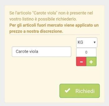 Clicca su RICHIEDI Verifica del carrello Ripeti le operazioni di ricerca e aggiunta al carrello per tutti i prodotti che vuoi ordinare.