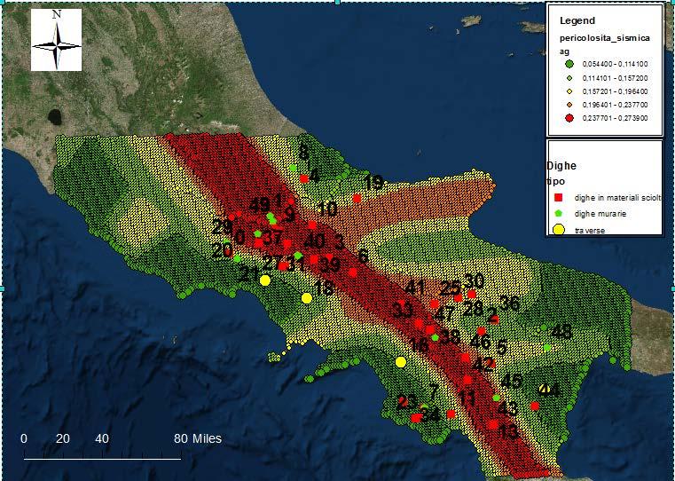 Ubicazione degli sbarramenti in rapporto al grado di pericolosità