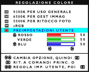 The OSD Controls il tasto per confermare la vostra selezione e ritornare alla finestra MAIN CONTROLS. Sarà evidenziato CLOSE MAIN CONTROLS (chiudere i comandi principali).