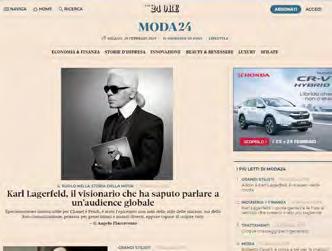 20/02/2019 16:47 Sito Web Il sistema moda del Sole 24 Ore si rinnova: approfondimenti e due nuove sezioni per il canale online Moda24 LINK: https://www.primaonline.