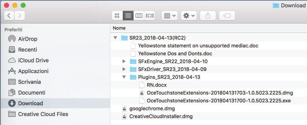 Installazione di Océ Touchstone Extensions per Mac OS X Requisiti di sistema Mac OS X