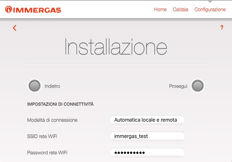 Accedere dal dispositivo mobile alla sezione Wi-Fi e selezionare il segnale trasmesso dal modulo Wi-Fi.