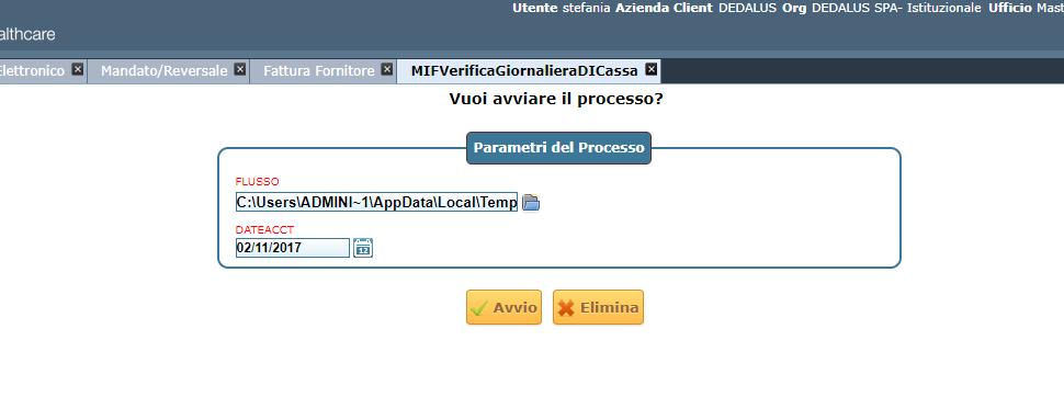 file, il sistema aggiorna li stato della