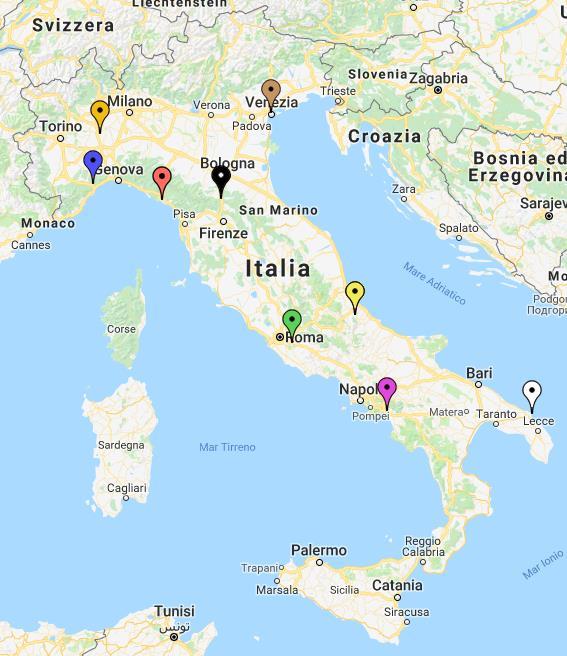 Italian DTT Site 9 sites were proposed from all over Italy