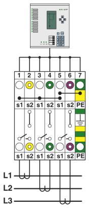 Convertitore trifase concatenato con centro della