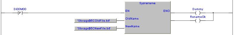 7.11.2 Sysrename, file rename Questa funzione esegue la rinominazione di un file. In OldName occorre definire il nome del file da rinominare specificando l'intero percorso (o Storage\OldFile.