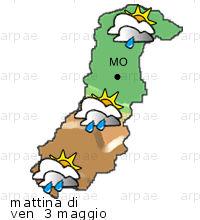 bollettino meteo per la provincia di Modena weather forecast for the Modena province Temp MAX 20 C 17 C Pioggia Rain 4mm 3mm Vento Wind 33km/h 41km/h Temp.