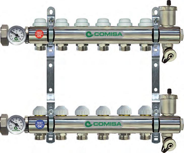 COLLETTORI DI DISTRIBUZIONE BARRA IN OTTONE COLLETTORE DI DISTRIBUZIONE PREMONTATO NICHELATO F X F ARTICOLO MISURA 41.31.815 11/4 M x F 16,33 ORDINARE SEPARATAMENTE ARTICOLO MISURA 41.31.785 11/4 M x F 18,78 N.