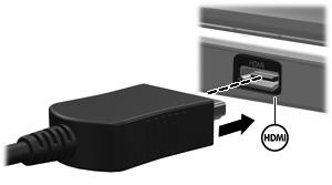 Uso della porta HDMI (solo in determinati modelli) In alcuni modelli del computer è disponibile una porta HDMI (High Definition Multimedia Interface, Interfaccia multimediale ad alta definizione).