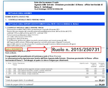 Nel primo caso dovrà indicare il numero di ruolo che si trova nella sezione Dettaglio