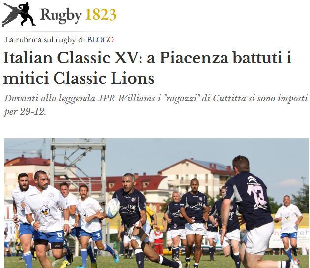 RASSEGNA ON-LINE POST MATCH Rugby