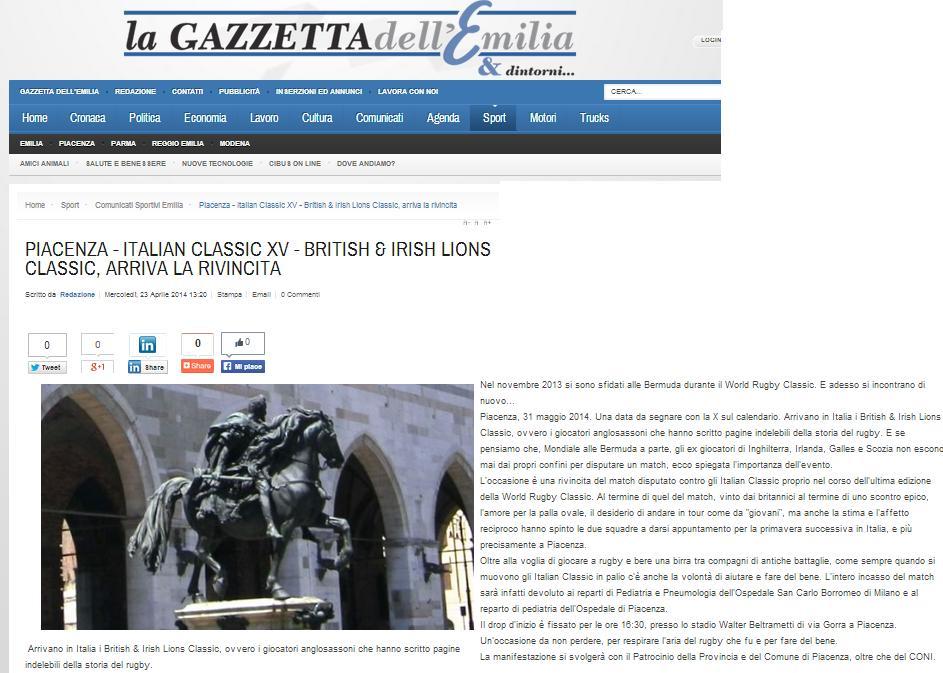 La Gazzetta dell Emilia, 23/04/2014 http://www.gazzettadellemilia.