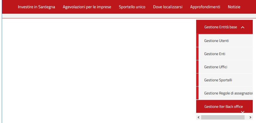 Figura 3 - Strumenti di amministrazione Nella sezione a destra si trova la lista dei servizi ai quali può accedere: Gestione Entità Base Gestione Iter Back