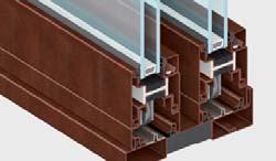 Si possono installare vetri a doppia camera fino a 40 mm di spessore. Le caratteristiche di tenuta dell alzante scorrevole sono garantite da un sistema a doppia guarnizione sui quattro lati.
