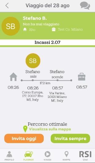 Viaggia come Driver Ricerca i Rider compatibili col tuo itinerario Casa Lavoro Casa per offrire passaggi 1.