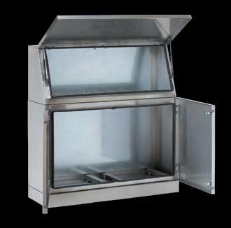 ARMADI A LEGGIO SERIE LC - LD - LE SLOPED-TOP CABINETS LC - LD - LE SERIES kit ruote pivottanti con supporto inox (art. SAC011).