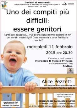 mercoledì 25 febbraio 2015 ore 20.30 Diventare madre e padre Come continuare ad essere coppia.