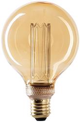 LAMPADE WIVA LED GLASSLIGHT ANTIQUE GLOBO G95 E27. 25000h. I caldi riflessi del vetro ambrato e le forme vintage rendono queste lampade led a filamento particolarmente raffinate e decorative.