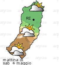 bollettino meteo per la provincia di Reggio-Emilia weather forecast for the Reggio-Emilia province Temp MAX 20 C 14 C Pioggia Rain 2mm 2mm Vento Wind 39km/h 29km/h Temp.