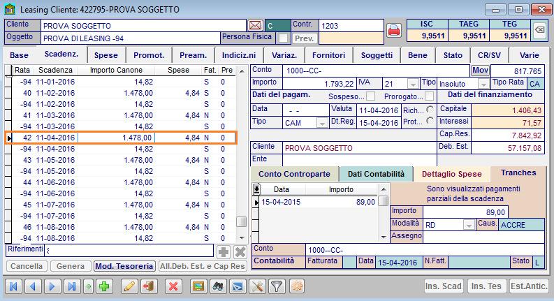 visualizzata la seguente maschera che permette di attribuire un conto