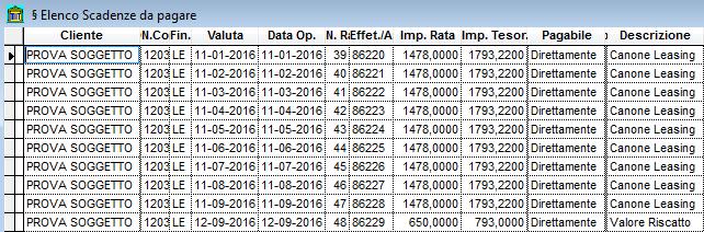 Selezionata la scadenza è possibile inserire la data dell incasso