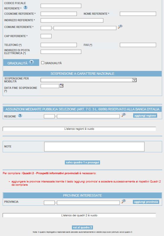 Dati invio: Tipo comunicazione: campo compilato automaticamente con la tipologia di