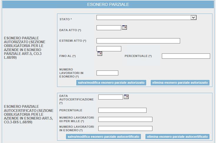 CONVENZIONE: sezione obbligatoria solo per le aziende che hanno richiesto/ottenuto convenzioni per l'assunzione.