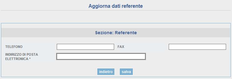 3 Modifica dati Selezionando l opzione Modifica dati, viene visualizzata una pagina attraverso la quale è possibile accedere al form che