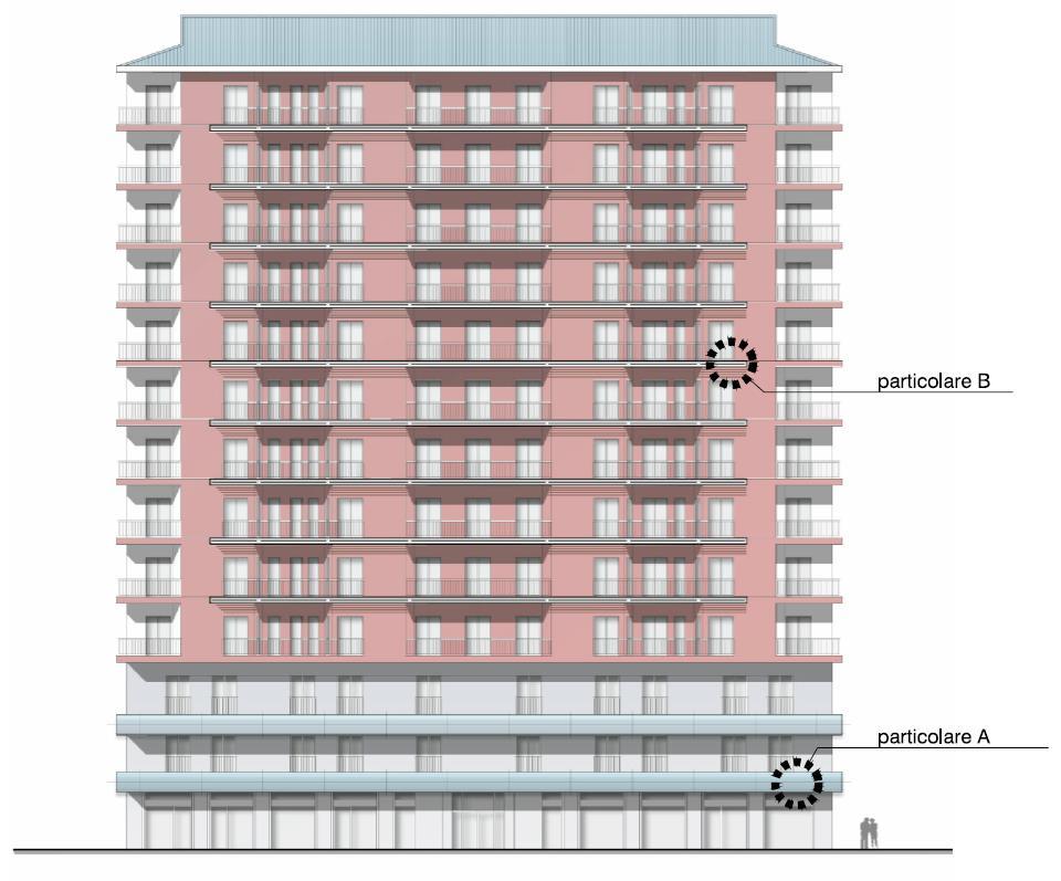 Dopo il processo di «smartificazione» Ipotesi di progetto Prospetto su Piazza Carducci Dal punto di vista architettonico/compositivo, l utilizzo di materiali e finiture omogenei e la correzione