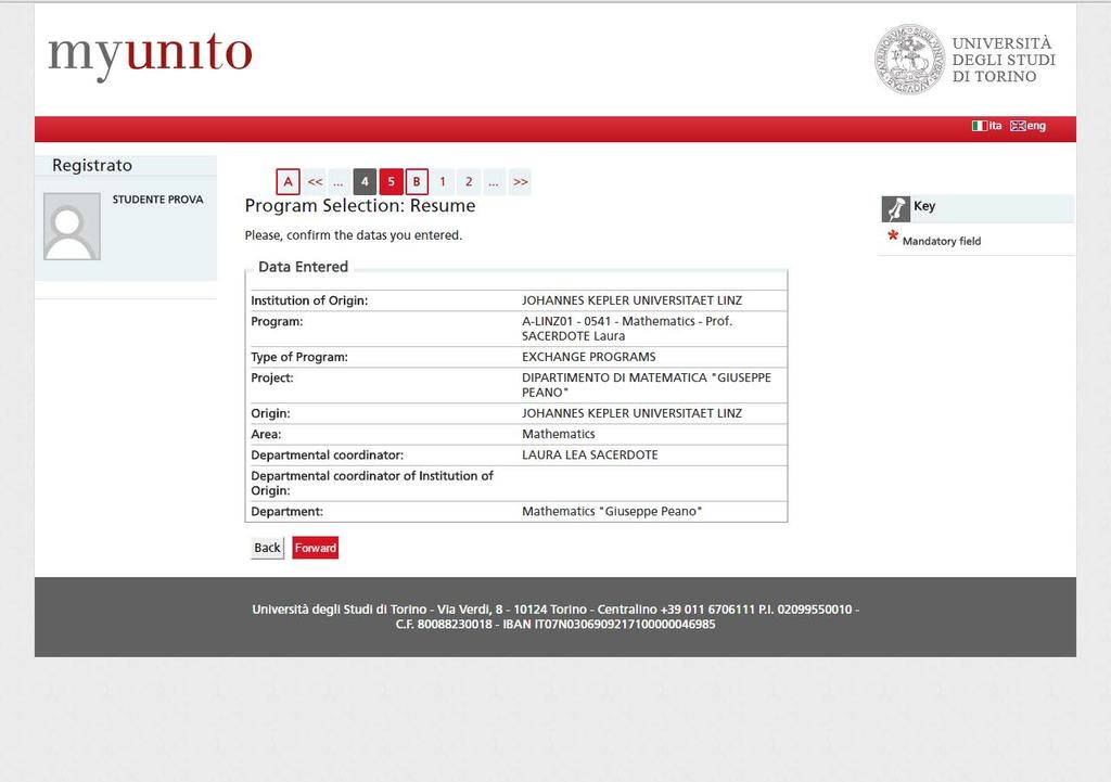 Verifica le informazioni dell accordo che hai scelto e clicca su Forward.