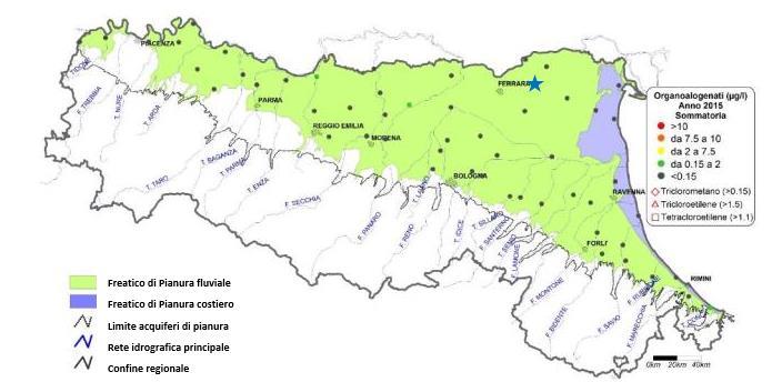 Emilia Romagna, Dicembre 2016 sito Web); la stella blu mostra l ubicazione del pozzo Viconovo 1 dir.